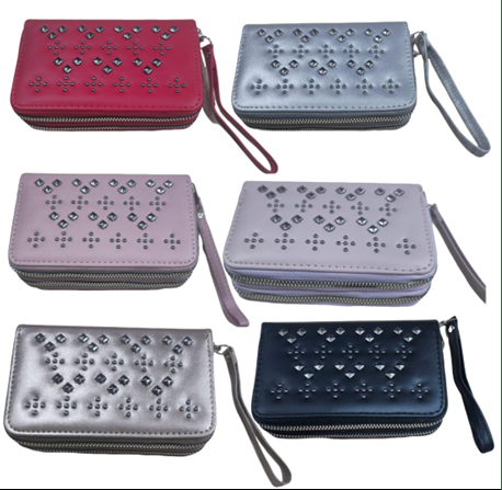 MODA COOL (15) BILLETERA MEDIANA 2 CIERRE ECO CUERO Medida: 15x10cm