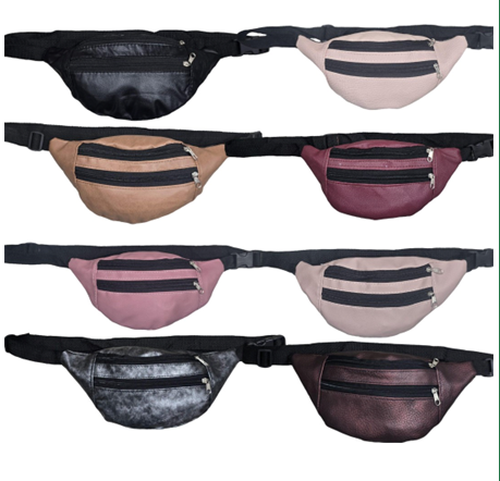 MODACOOL (17) RIÑONERA CON DOS BOLSILLOS. Material tela Eco Cuero.