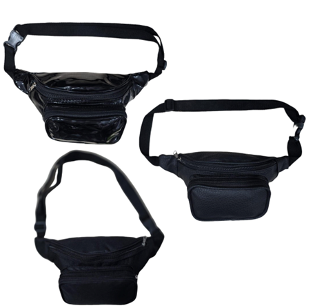 MODACOOL (9) RIÑONERA CON DOS BOLSILLOS GRANDE Material Eco Cuero, Cordura, Charol