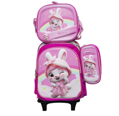 moda cool (20) Mochila Carrito Set 3 Piezas Cartuchera Y Lunchera Termica