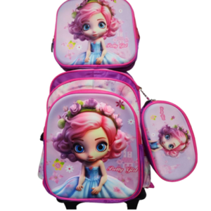 Mochila Carrito Set 3 Piezas Cartuchera Y Lunchera Termica