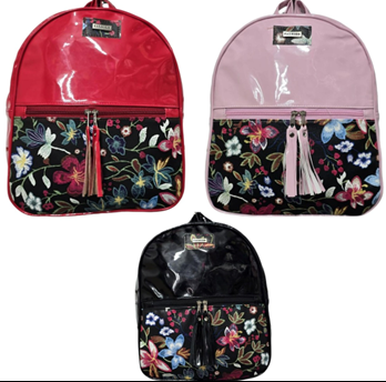 moda cool (5) MOCHILA GRANDE CON FLOR CHAROL medida: Alto33cm. Ancho 30cm
