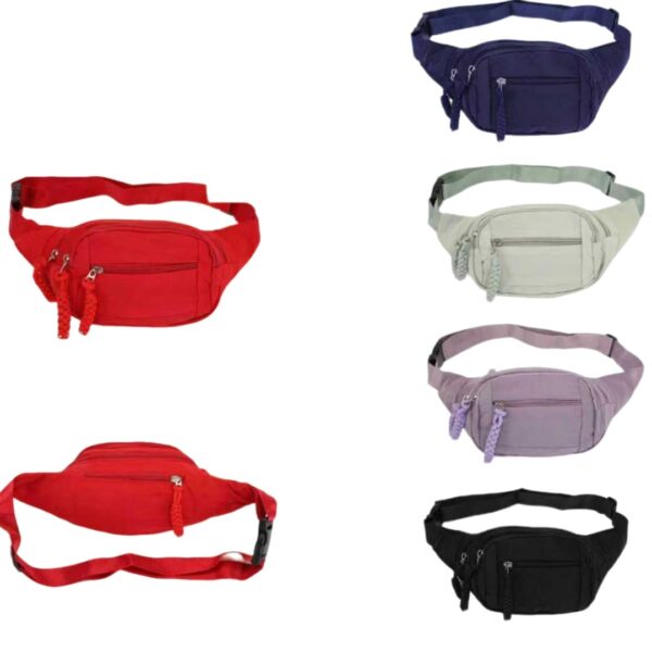 Riñonera Con 3 Cierres Negra Compacta Y Resistente