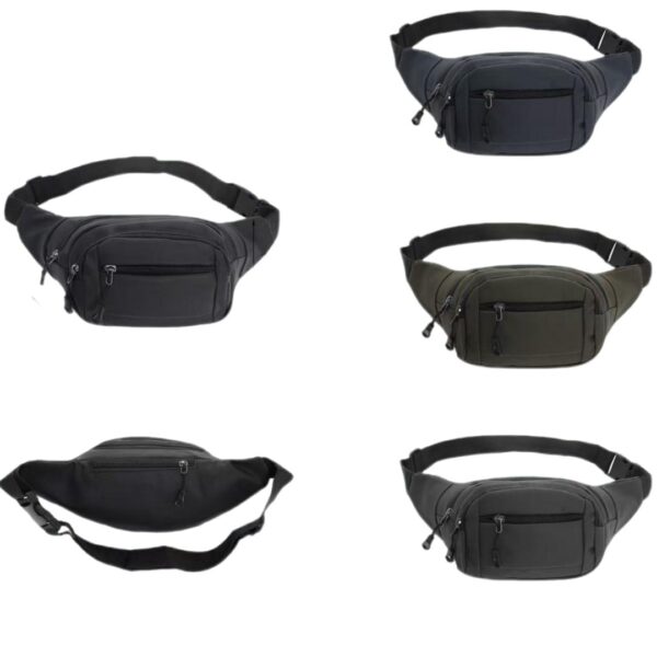 Riñonera Con 3 Cierres Negra Compacta Y Resistente