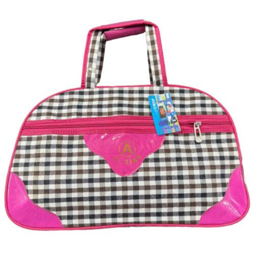 Bolsa de deporte JINGPIN a cuadros rosa y negra