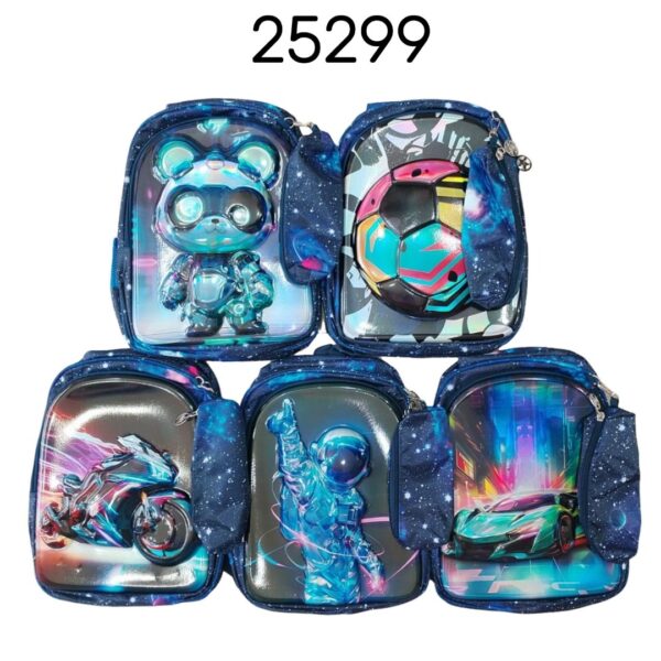 MOCHILA MAS CARTUCHERA 3D JARDIN Y PRIMARIA