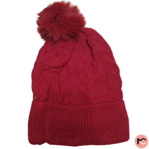 MODA COOL (2) GORRO CON PIEL POMPOM